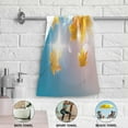 thumbnail image 5 of Autumn Maple Leaf Hand Towels 2 PCS, Blue Sky Glittering Kitchen Towel Ultra Soft and Highly Absorbent,Decorative Fingertip Face Towel for Bathroom Hotel, 28.3"x14.4", 5 of 6