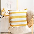 thumbnail image 5 of Decorative Throw Pillow Covers Set of 2 Chrome Yellow Pillow Covers 16x16 inch Throw Pillows Square Pillow Case,Farmhouse Modern Boho Striped Pillow Covers for Couch Sofa Outdoor, 5 of 7