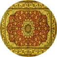 thumbnail image 1 of Ahgly Company Indoor Round Medallion Yellow Traditional Area Rugs, 4' Round, 1 of 4