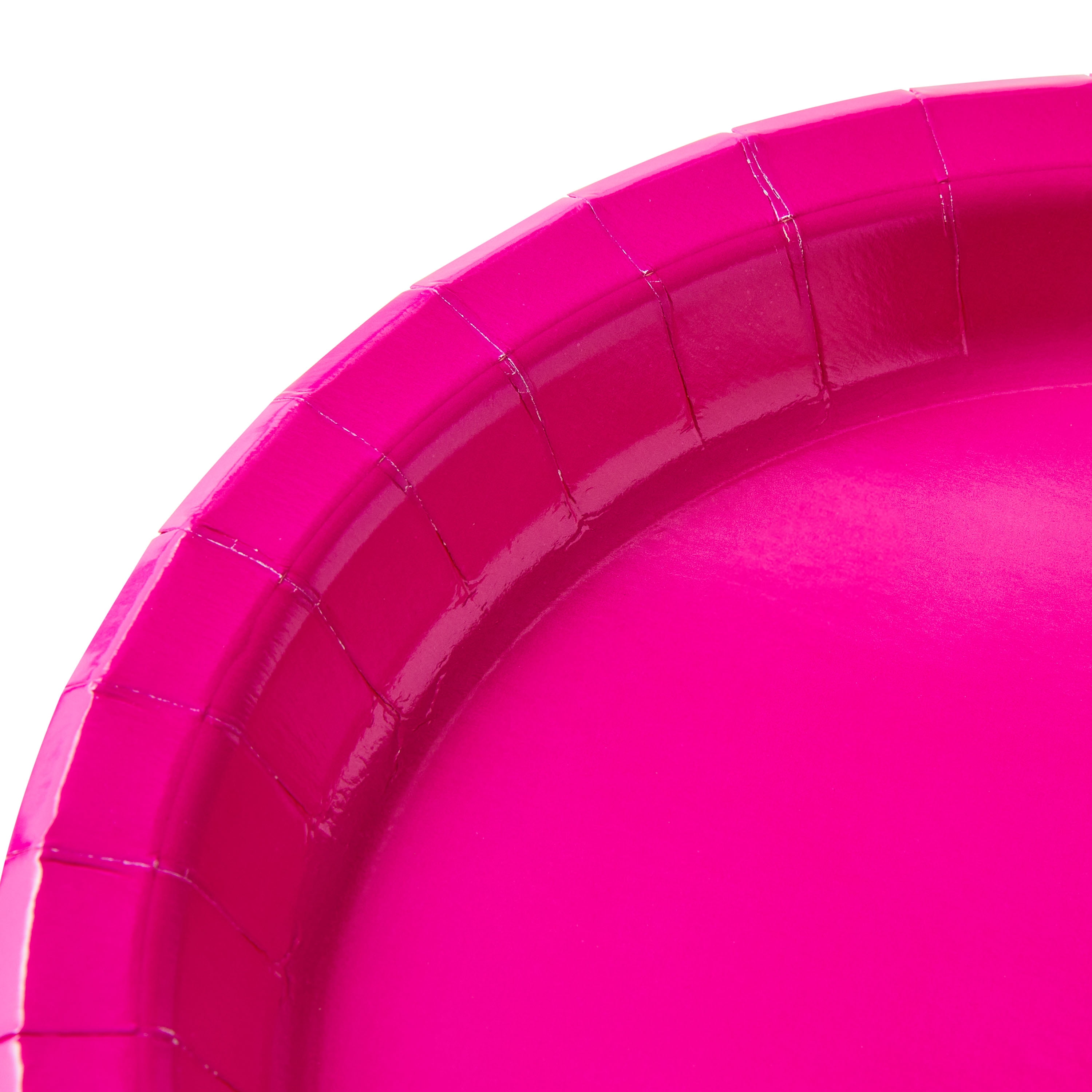 (6 pack) Disposable Paper Plates, 9", Neon Pink, 20 Pieces, by Way To Celebrate