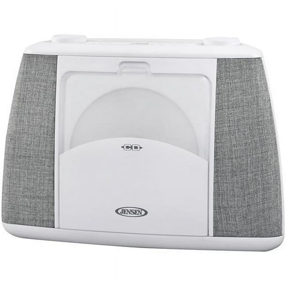 Jensen  Portable Bluetooth CD Music System, Gray & White