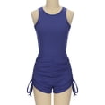 thumbnail image 3 of Finelylove Shorts Set For Women Rugby Shorts Pleated High Waist Rise Solid Blue XL, 3 of 8