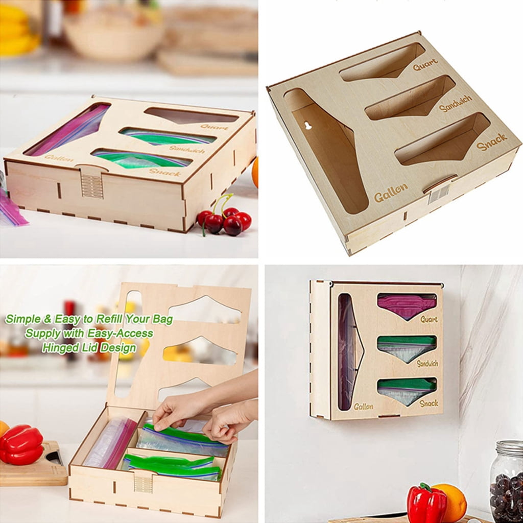 SDFGTstore Food Storage Bags Organizer Kitchen Drawer Baggie Organizer Holders Dispenser Suitable for Snacks Bags Variety Size