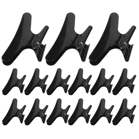 MRLESS 15pcs Hairdressing Hair Claws Salon Clamps Black Hair Clips Plastic Hair Claw Clip Styling Sectioning Clip For Hair Styling Sectioning And Cutting