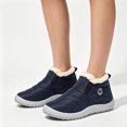 thumbnail image 2 of EKVAHL Unisex Slip‑On Winter Ankle Booties, Warm Outdoor Snow Boots, Faux Fur Lined Lightweight Non‑Slip Walking Boots Blue, 2 of 3