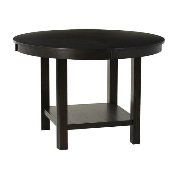Powell Isla 45" Round Dining Table with Shelf, Espresso