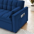thumbnail image 2 of Onbeam Sleeper Sofa Couch Pull Out Bed, 55" Modern Velvet Convertible Sleeper Sofa Bed Loveseat Modern Velvet Sleeper Couch for Living Room, Adjustable Backrest, Blue, 2 of 8
