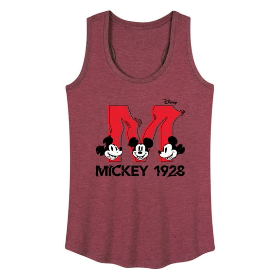 Disney - Mickey & Friends - Large Letter M - 1928 - Glitch - Women's Racerback Tank Top