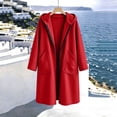 thumbnail image 6 of FAVIPT Oversized Long Sweatshirt for Women Zip Up Long Sleeve Pockets Hooded Jackets Casual Loose Fall Winter Fashion Trench Coats Red,L, 6 of 6