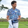 thumbnail image 3 of Fotbe Colorful Sailing Ship Pattern Men’s Golf Polo Shirt – Breathable Performance Golf Shirt with Button-Down Collar-XX-Large, 3 of 6