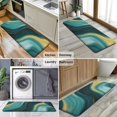 thumbnail image 6 of Teal Gold Marble Wave Pattern Kitchen Rug Mat,Kitchen Runner Rugs Non Skid Washable,Decorative Kitchen Floor Mats for Kitchen,Sink,Laundry,17"x47.2", 6 of 7