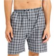 thumbnail image 2 of Hanes Men's Short Sleeve Pajama Set, Black/Grey Plaid, XX-Large, 2 of 5