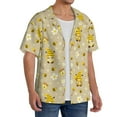 thumbnail image 2 of Rateoe Cute Bee Gnomes Pattern Men's Short Sleeve Classic Shirt, Casual Short-Sleeved Shirt, Lightweight Summer Shirt, Cuban Collar Shirt,Button-Front Shirt-XX-Large, 2 of 5