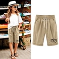 thumbnail image 2 of Krdevn Girls Drawstring Heart Print Knee Length Bermuda Shorts Loose Pocket Athletic Pants for Beach School Lounge Summer Daily Wear,7-8 Years, 2 of 4