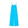 thumbnail image 6 of Jumpsuits for Women Casual Solid Color Adjustable Strap Backless Wide Leg Long Pants Romper with Pockets, Summer Travel Clothes, 6 of 6