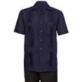 thumbnail image 1 of Gentlemens Collection Embroidered Guayabera Shirts for Men - guayaberas para Hombres Navy Small, 1 of 4
