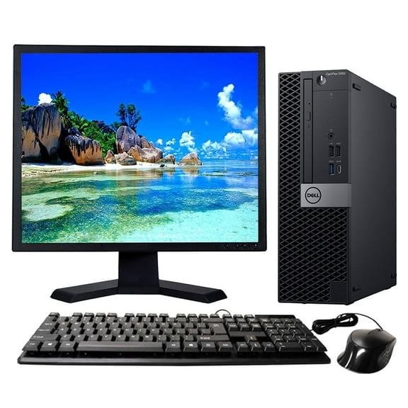 Restored Dell OptiPlex 5060 SFF Desktop Intel Core i5-8500 16GB RAM 512GB SSD Keyboard and Mouse Wi-Fi 19" LCD Monitor Windows 10 Pro PC (Refurbished)
