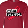 thumbnail image 4 of Inktastic Stroke Survivor with Red Ribbon Long Sleeve T-Shirt, 4 of 5