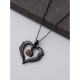 thumbnail image 2 of Dorunmo Pumpkin Necklace for Womens 925 Sterling Silver Pumpkin Pendant Halloween Necklaces Black Wing Heart Pendant Halloween Jewelry, 2 of 6