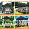 thumbnail image 4 of COBIZI 10X10 Heavy Duty Pop up Canopy with Mosquito Net,Instant Outdoor Shelter Large Canopy Tent for Outside,Gazebo with Mesh Sidewalls for Party,Backyard,Camping,Black, 4 of 11