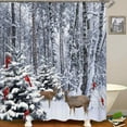 thumbnail image 3 of 4PCS Black Santa Claus Christmas Shower Curtain Sets with Rugs, Waterproof Fabric Red Shower Curtain Cute African American Black Girl Afro Angel Xmas Gifts Gold Snowflake Winter Bathroom Decor, 3 of 7