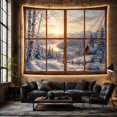 thumbnail image 6 of Winter Cabin within Mountain Valley with Birch Trees and River, Serene Rustic for Nature Lovers, Alpine Landscape Decor, Christmas Gift, Tapestry Wall Hanging for Den and Bedroom, 6 of 7
