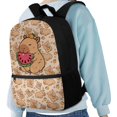 thumbnail image 4 of Uourmeti Adjustable Buckle School Bag for Travel Outdoor, 17 Inch Portable Travel Bag, Capybara Watermelon Pattern Design, 4 of 6