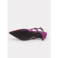 thumbnail image 2 of On feet& in love Women's Pointed Toe Slingback Satin Heels - Purple Dress Pumps for Evening Party & Wedding - Size 5.5, 2 of 7