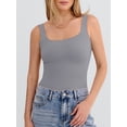thumbnail image 4 of ANRABESS Tank Top for Women Summer 2026 Double Lined Sleeveless Square Neck Basic Tight Workout Tees Shirts Grey X-Small, 4 of 11