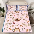 thumbnail image 2 of Homewish Teens Chic Floral Mushroom Full Size Sheets 4-Piece,Ladybug Moth Dragonfly Breathable Bed Sheets,Exotic Style Lightweight Sheet Sets,Ultra Soft Home Decor, 2 of 7