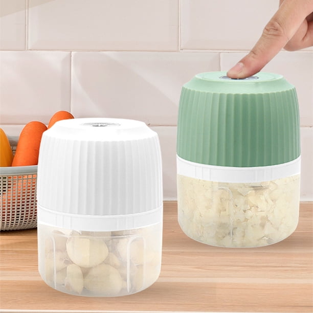 Picadora de ajo recargable USB y mini procesador de alimentos - Machacador portátil de verduras de 200ML para cebollas, carne, especias