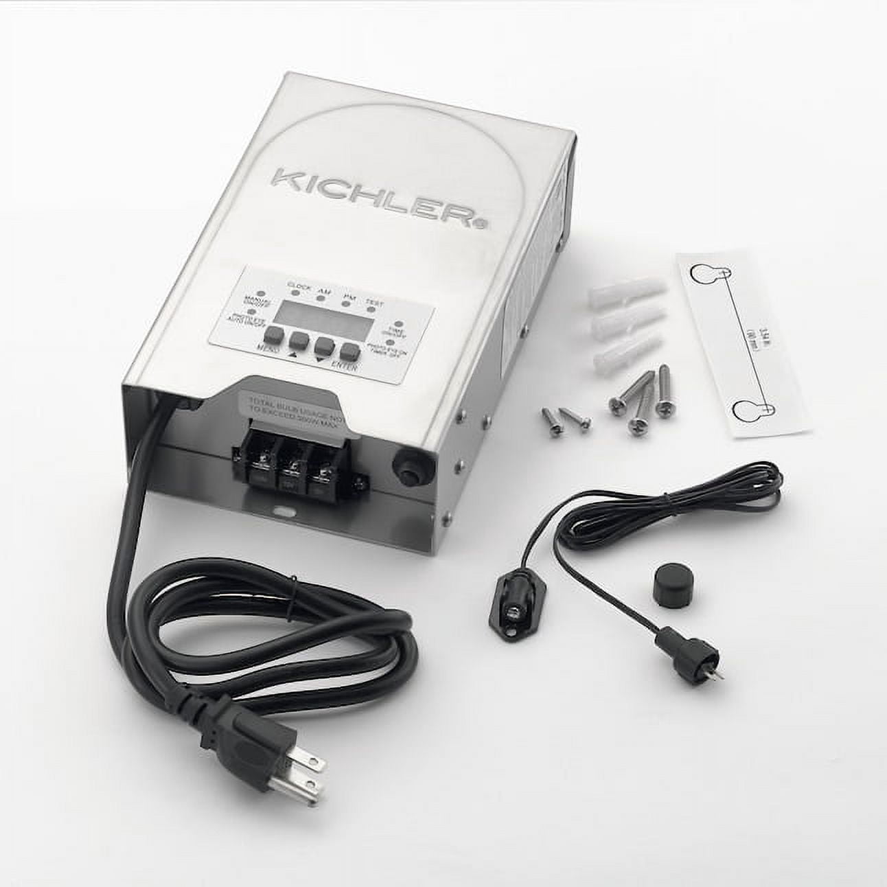 Kichler 200W 120V Multi-Tap Landscape Lighting Transformer with Digital Timer Stainless Steel