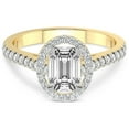 thumbnail image 4 of IGI Certified 4 Carat Emerald Shape Lab Grown Diamond Engagement Ring | 14K Yellow Gold |Glowing Globe Halo Diamond Ring | FG-VS1-VS2 Quality Friendly Diamonds, 4 of 6