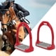 thumbnail image 4 of Silla de caballo de aluminio antideslizante, estribos ingleses, seguridad ecuestre para montar a caballo (rojo), 1 par, 4 of 5