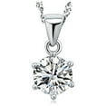thumbnail image 2 of LSLJS Imitation Mossan Six Claw Diamond Plated Pendant Necklace, Gifts for Mom Wife Girlfriend Her on Anniversary Mothers Day Valentines Day Christmas Birthday Gifts for Women, 2 of 9