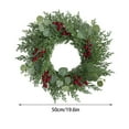 thumbnail image 3 of Bfogop Christmas Norfolk Pine Wreath for Front Door, Artificial Christmas Wreaths Faux Pine Needles Green Fake Wreath for Walls Windows Porches Farmhouse Indoor Outdoor Home Decor 20 Inch, 3 of 9