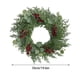 thumbnail image 3 of Artificial Pine Needle Green Wreath Dining Table Vines Ring Ornaments Fireplace Decoration Simulation Pines Cedar Red Fruit Door Hanging, Pine Wreath Door Hanging, Realistic Pine Simulation, Elegant, 3 of 9