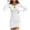 White, variant on Busydd Women Dresses Solid Color Slim Casual Dresses for Women Long Sleeve Mini Dress Trendy V Neck Homecoming Dresses S