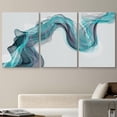thumbnail image 2 of wall26 Canvas Print Wall Art Set Pastel Teal Black Smoke Wave Cloud Abstract Shapes Illustrations Modern Art Bohemian Decorative Multicolor for Living Room, Bedroom, Office - 24"x36"x3 Pane, 2 of 5