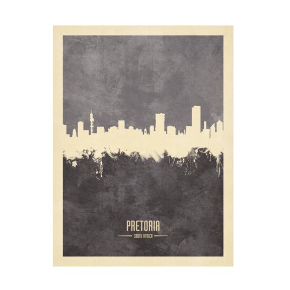 Michael Tompsett 'Pretoria South Africa Skyline Gray' Canvas Art