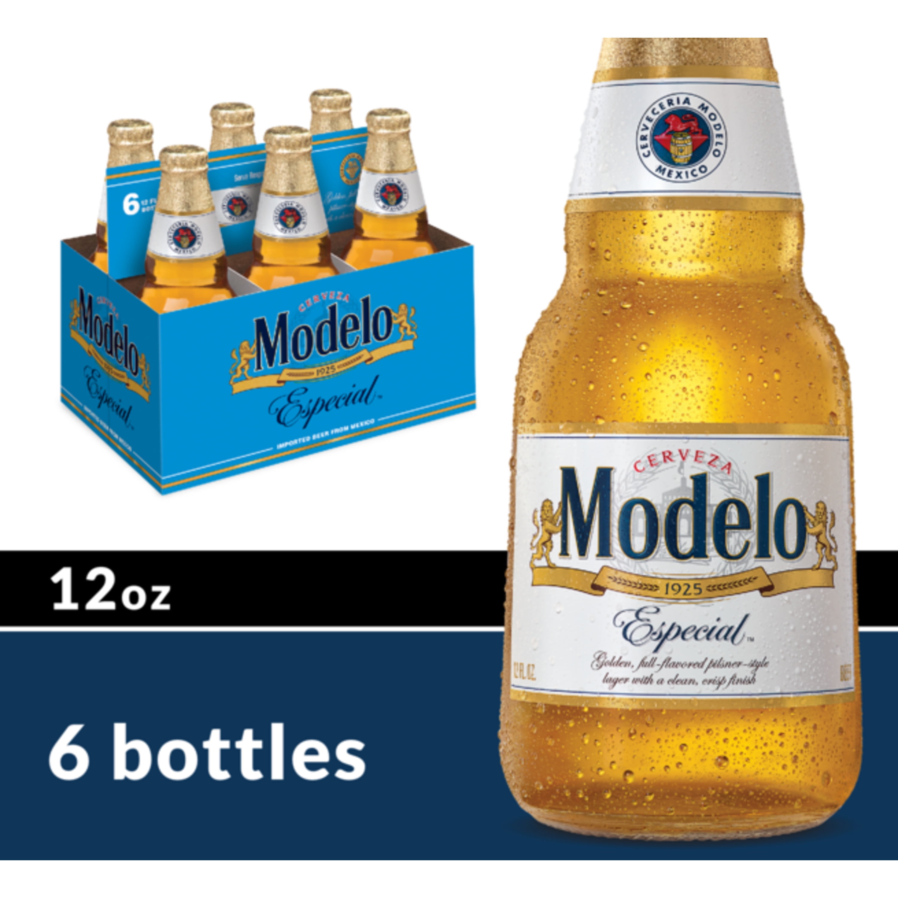 Modelo Especial Mexican Lager Beer, 6 pk 12 fl oz Bottles, 4.4 ABV