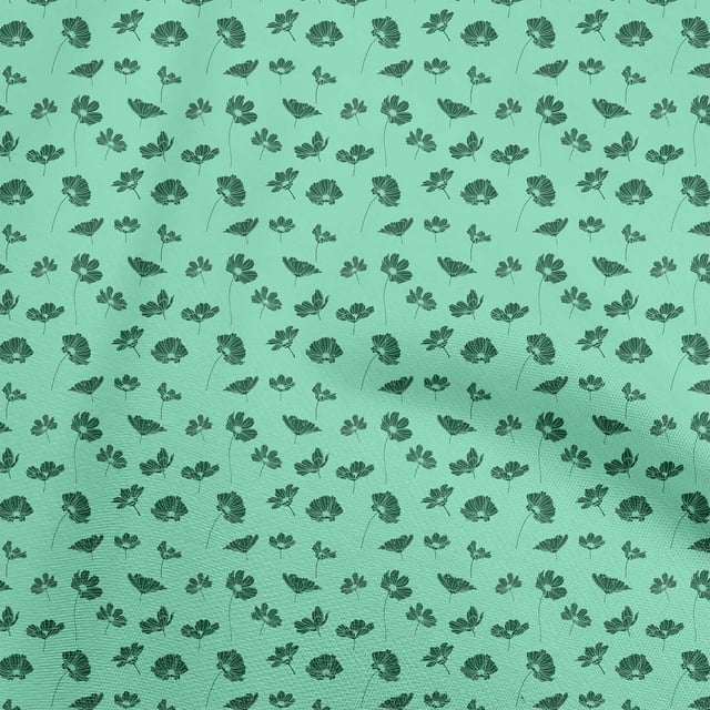 oneOone Georgette Viscose Mint Green Fabric Floral Sewing Craft Projects Fabric Prints By Yard 42 Inch Wide