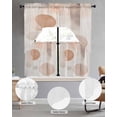 thumbnail image 2 of Beige Boho Swag Kitchen Curtains Sets for Windows 24 Inch Length, Vintage Ethnic Geometric Abstract Art Short Window Curtain Panels Swags Valances and Tiers 3 Piece Set for Cafe/Dining Room, 2 of 5