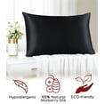 thumbnail image 3 of Mellanni Mulberry Silk Collection 19 Momme Black Silk Pillowcase, Gift Box, Queen 20"x30", 3 of 8