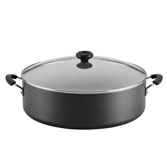 Farberware Easy Clean Pro Ceramic Nonstick 10.5-Quart Family Pan with Lid, Black
