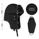 thumbnail image 5 of Máscara de algodón puro, resistente al viento y a la nieve, gorro cálido, engrosamiento completo de lana, gorro de máscara monocromático, protección auditiva para hombres y mujeres, negro, 5 of 5