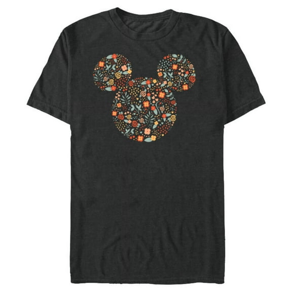 Disney Mickey Mouse Spring Head Icon with Bow Springtime - Short Sleeve Blended T-Shirt for Adults - Customized-Dark Heather