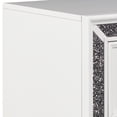 thumbnail image 4 of Wooden Nightstand with Faux Crystal Accents and 2 Drawers, White, 4 of 5