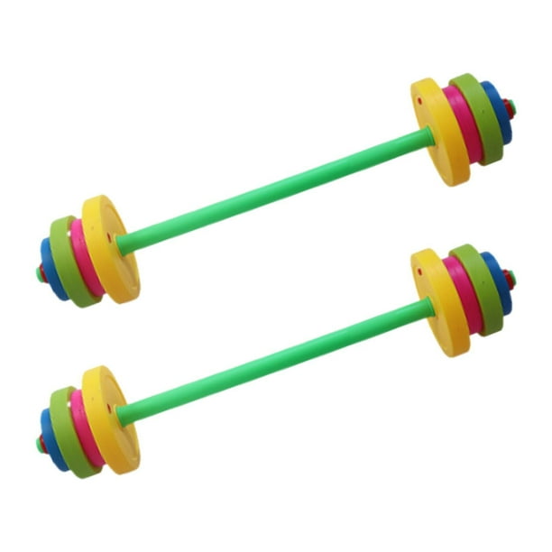Juego de 2 mancuernas para niños, barra para ejercicios de fuerza y fitness en la guardería. 2 largos