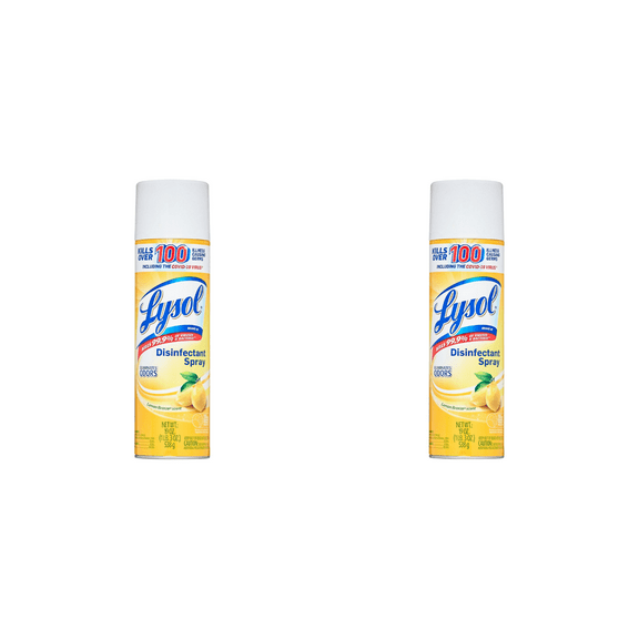 2 pack bottles Lysol Disinfectant Spray Lemon Breeze( 19 oz x2)